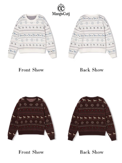 EPTISON - Vintage Fair Isle Knit Sweater – Soft Girl Retro Pullover