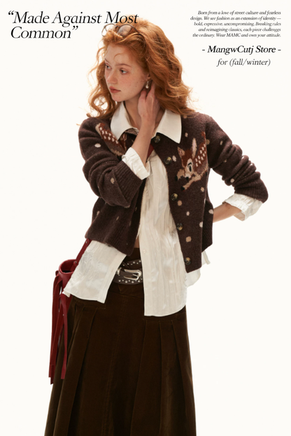 MAMC - White Textured Pleated Irregular-Collar Long Sleeve Shirt