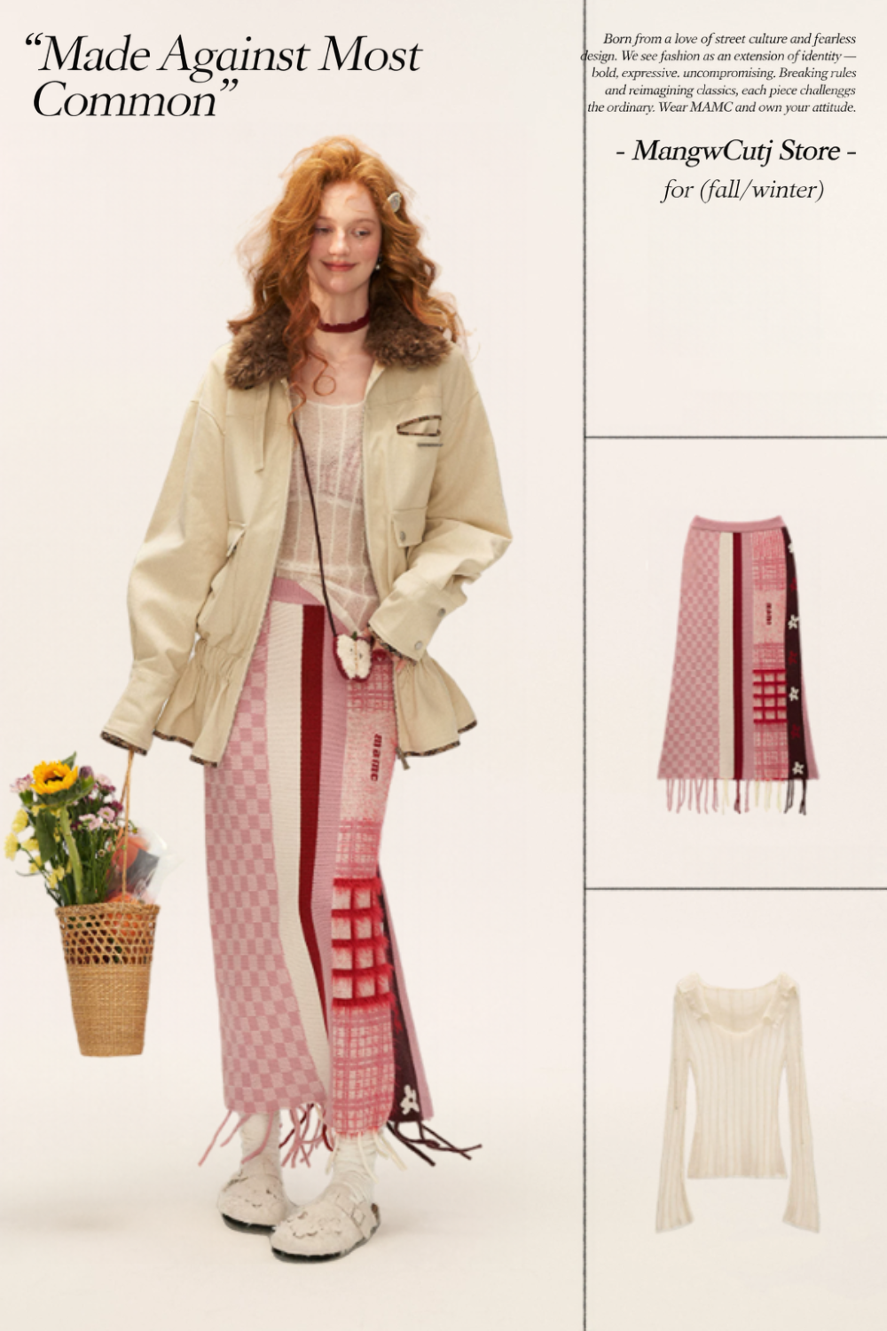 MAMC - Off-White Detachable Fur Collar Utility Jacket WE855