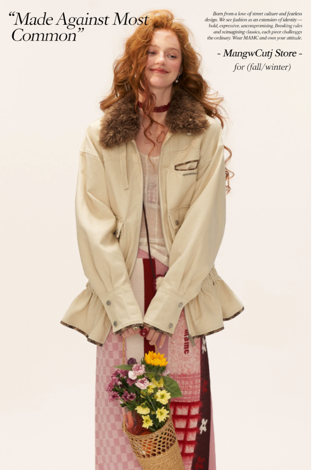 MAMC - Off-White Detachable Fur Collar Utility Jacket WE855
