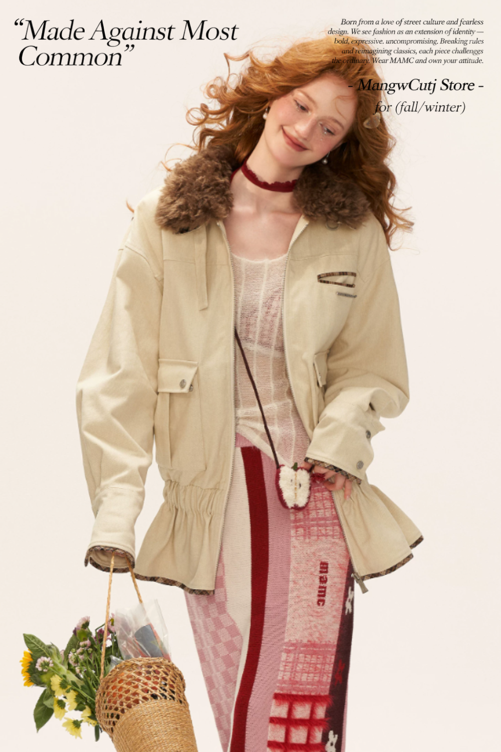 MAMC - Off-White Detachable Fur Collar Utility Jacket WE855