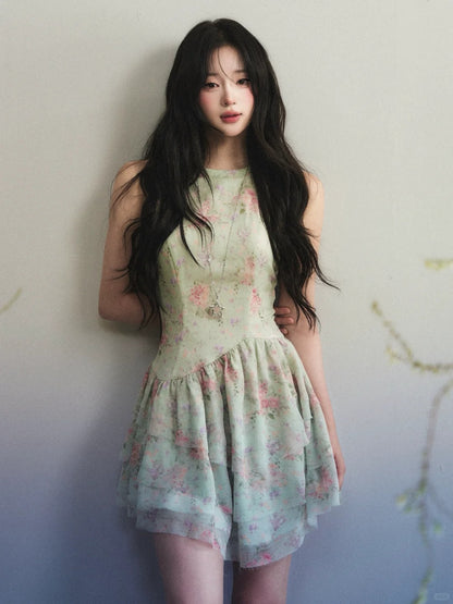 Mint Whisper Chiffon Midi Dress