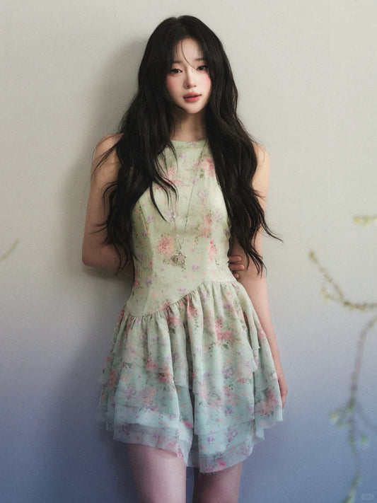 Mint Whisper Chiffon Midi Dress