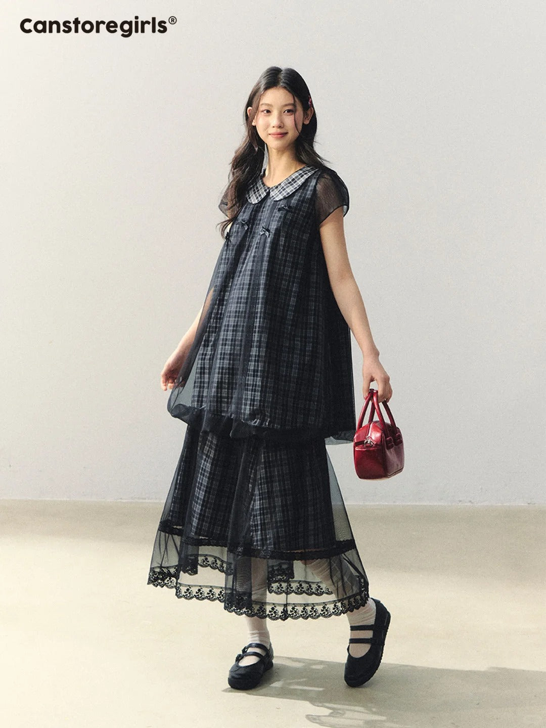 "Soft Check Reverie" Plaid Top, Skirt & Shorts Set LL2026014