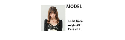 "Midnight Sweet Isle" Black Polka Dot Lace Two-Piece Skirt Set LL2026208