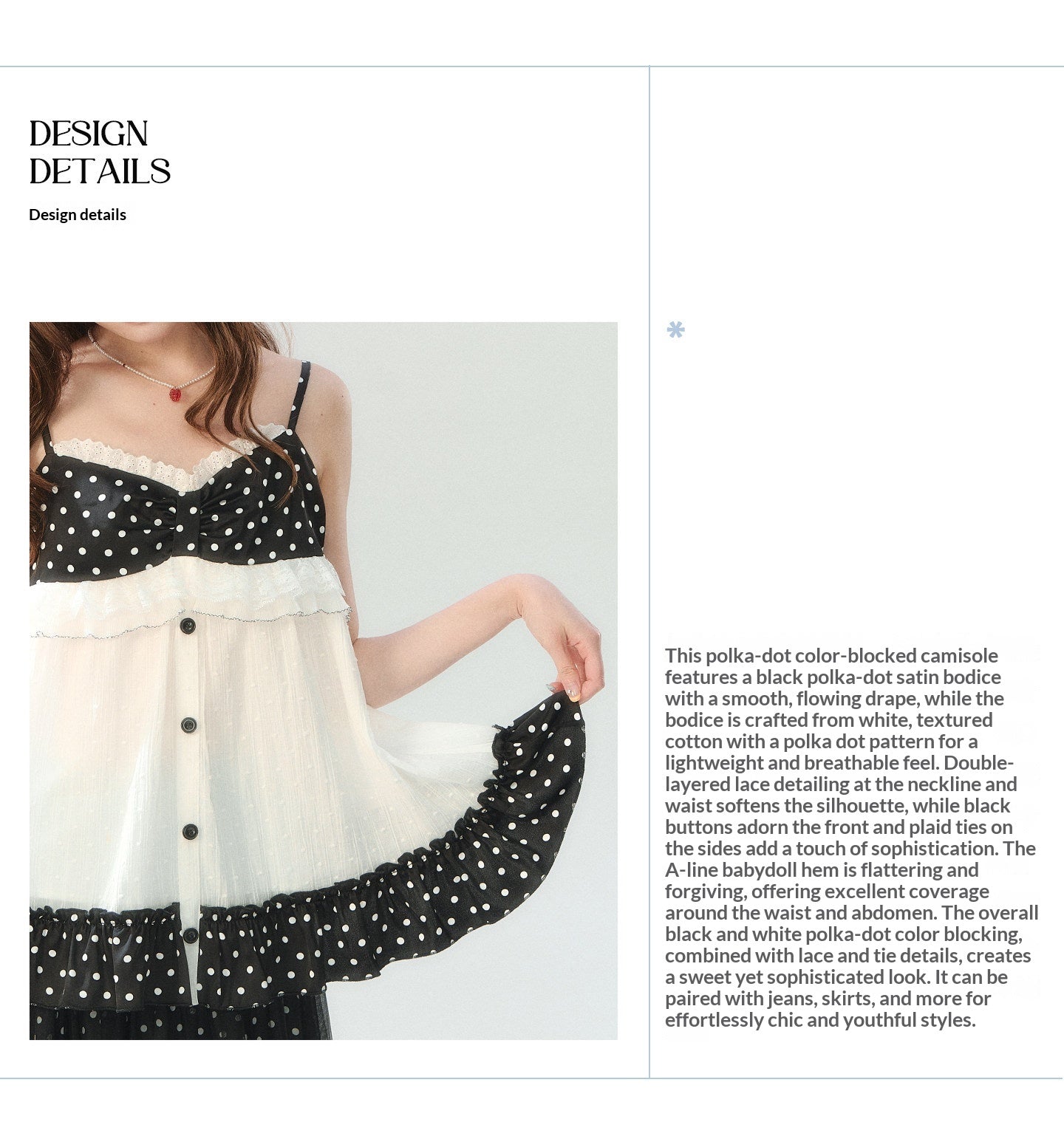 "Midnight Sweet Isle" Black Polka Dot Lace Two-Piece Skirt Set LL2026208