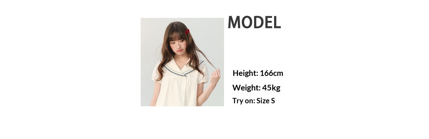 "Sea Breeze Chronicle" White Sailor Collar Skirt Set LL2026185
