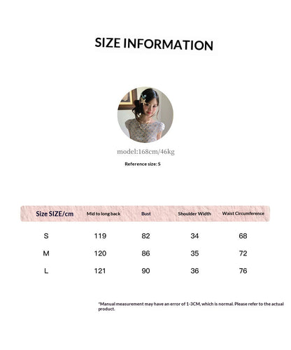 “Blue Mist Polka Reverie” Mist Blue Bow Lace Dress