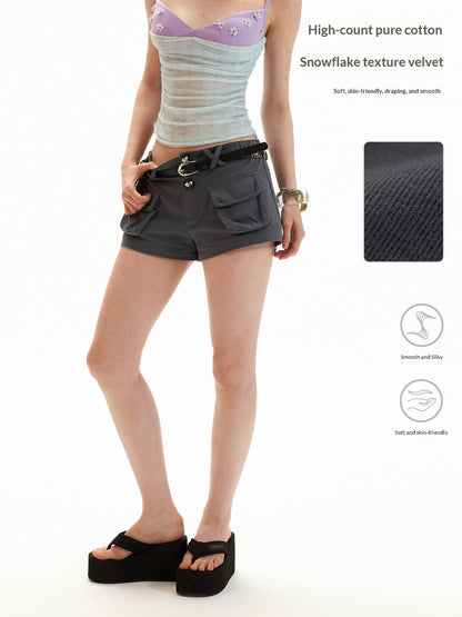 Vintage Utility Pocket Cotton Shorts