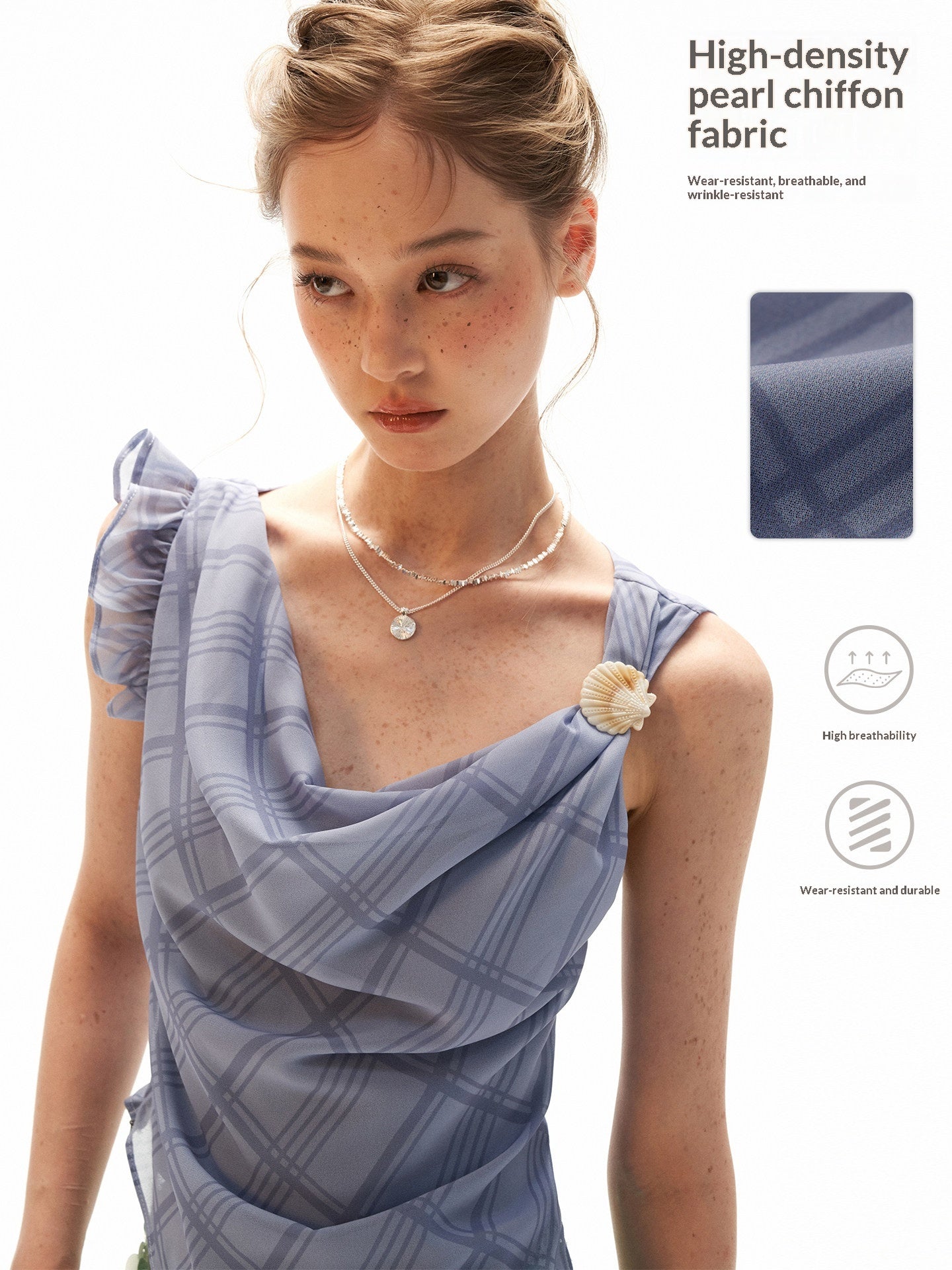 Asymmetrical Shell Button Draped Cami Top