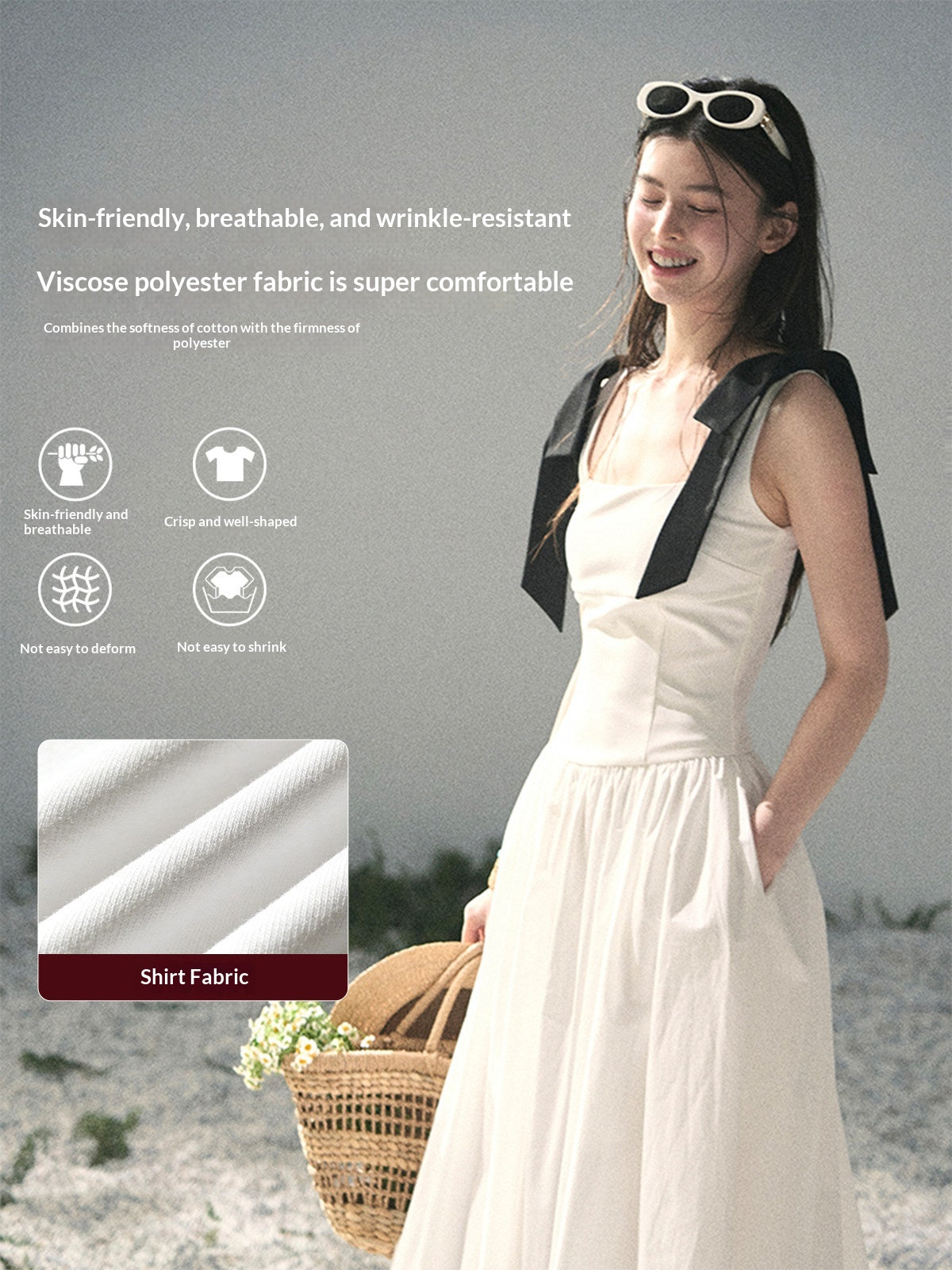 "Whispered Spring Midnight" Gardenia White Maxi Sundress 84545