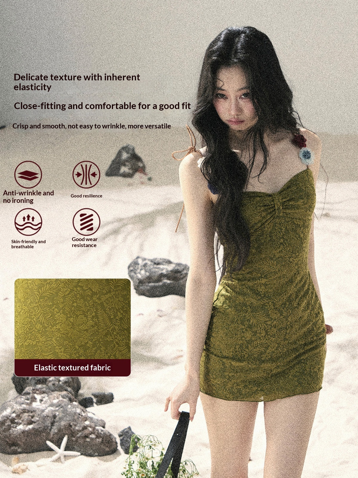 "Entwined Vines" Olive Mist Bodycon Dress & Cardigan Set 543648532