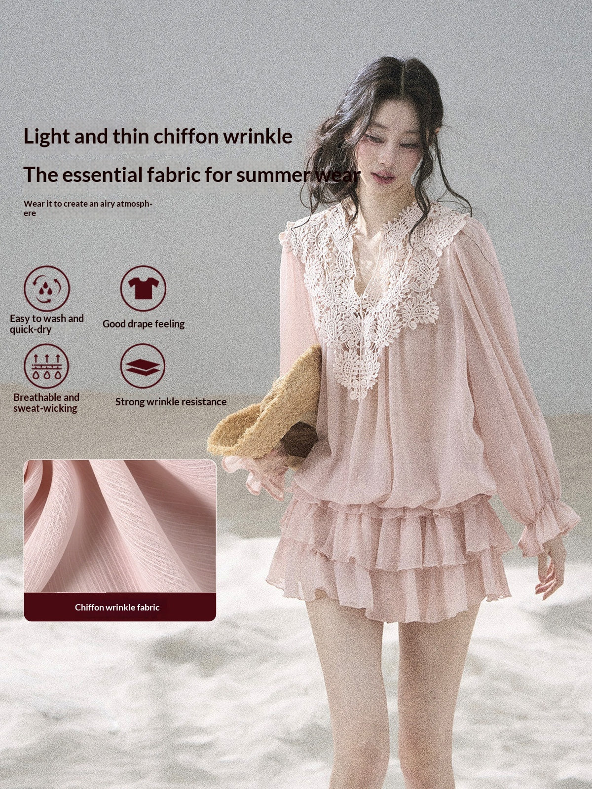 "Flowers on the Breeze" Blush Pink Top & Mini Skirt Two-Piece Set