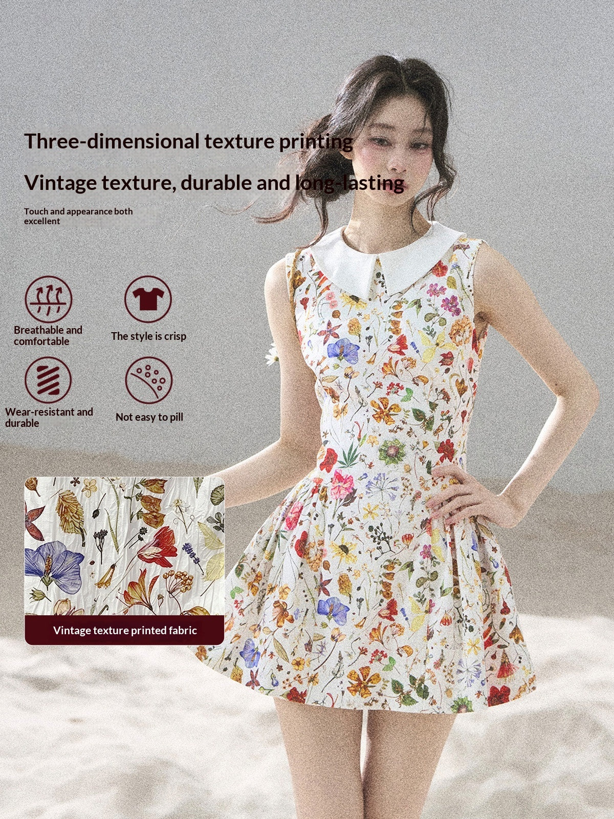 "Fallen Petals" Fleur White Floral Mini Dress