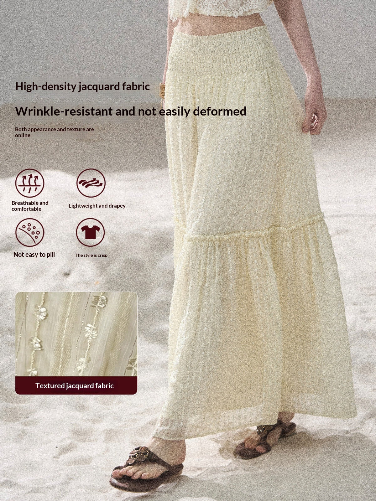 "Whispering Wheat Fields" Sage Mist Lace Maxi Skirt