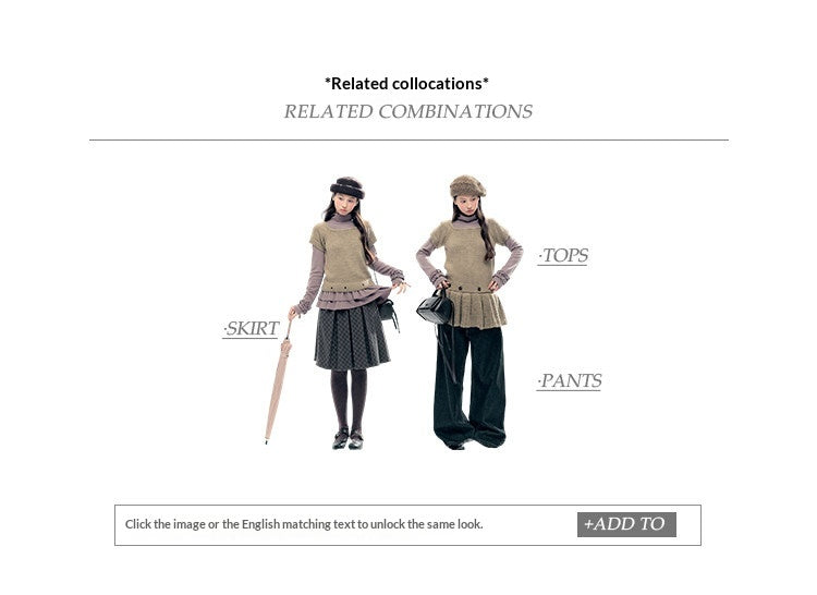 "Vintage Sonata" Khaki 3-Way Convertible Knit Top Set