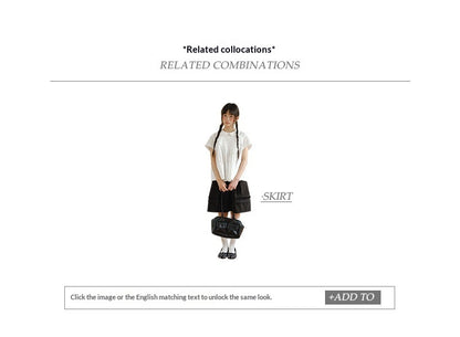 "Hyacinth Letter" White Cotton Peter Pan Collar Pleated Blouse