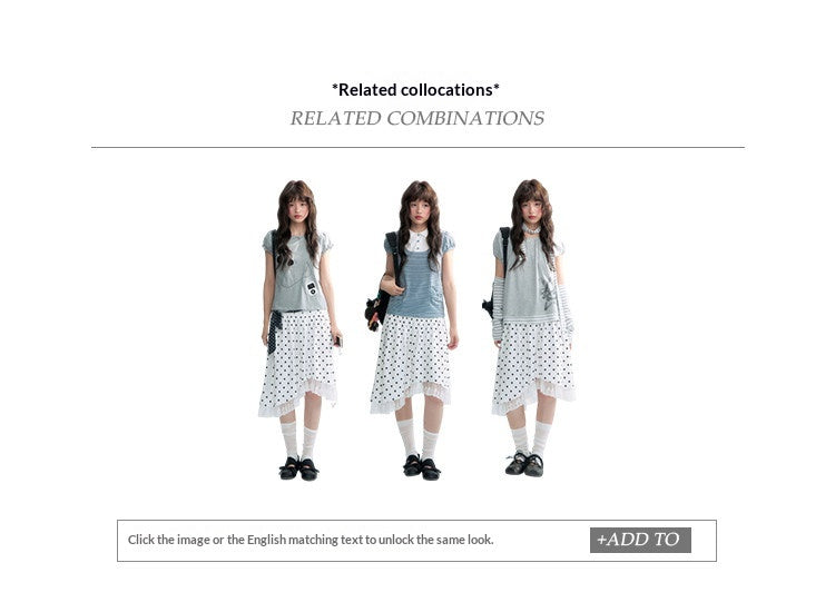 "Polka Poetry" Black & White Polka Dot Asymmetrical Cotton Skirt