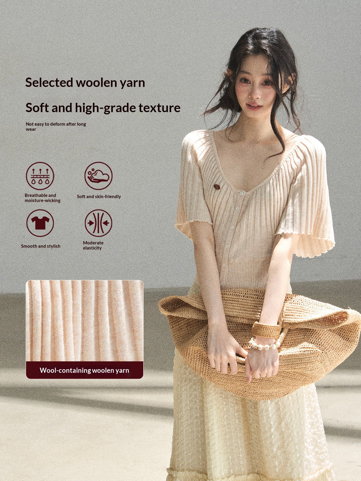 "Orange Sugar Glow" Blush Pink Convertible Off-Shoulder Knit Top