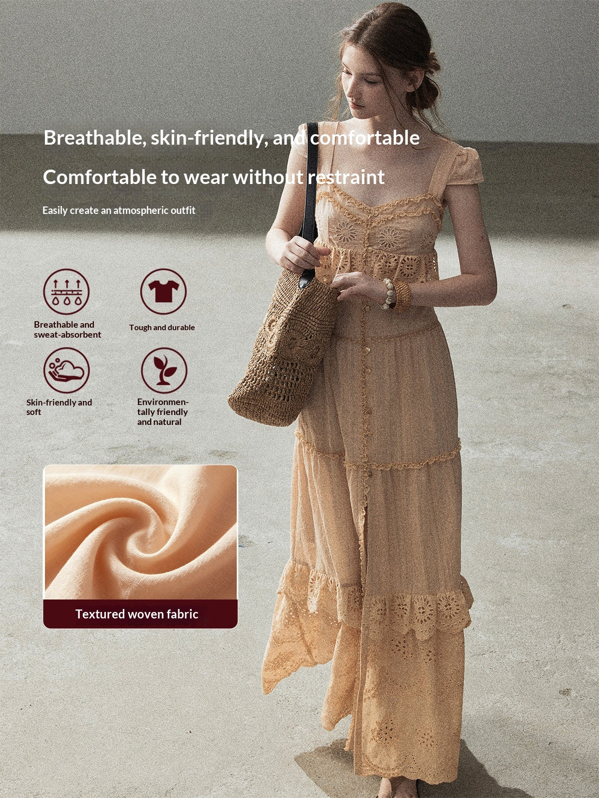 "Where May Meets the Sea" Cinnamon Pink Ruffle Tiered Maxi Dress
