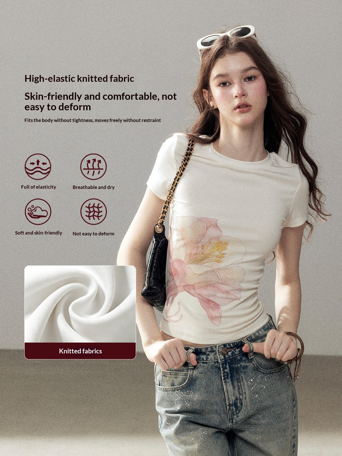 "When Secrets Bloom" Dutch Cream Fitted Baby Tee