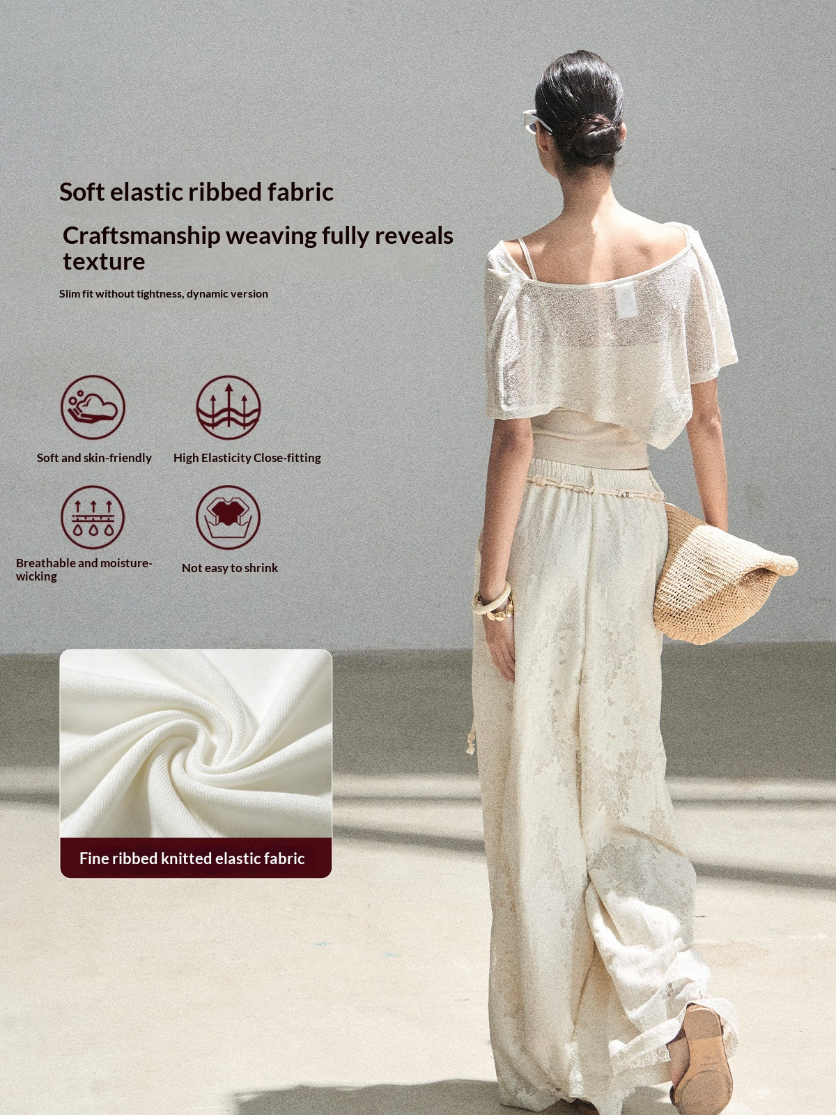 "The Scent of Soapberry" Dutch Cream Beaded Sheer Cover-Up Set