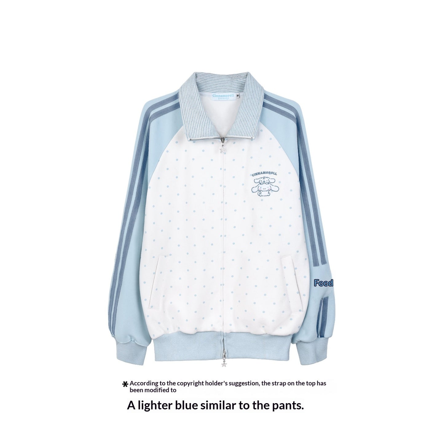 "Spring Breeze" Blue & White Polka Dot Track Jacket
