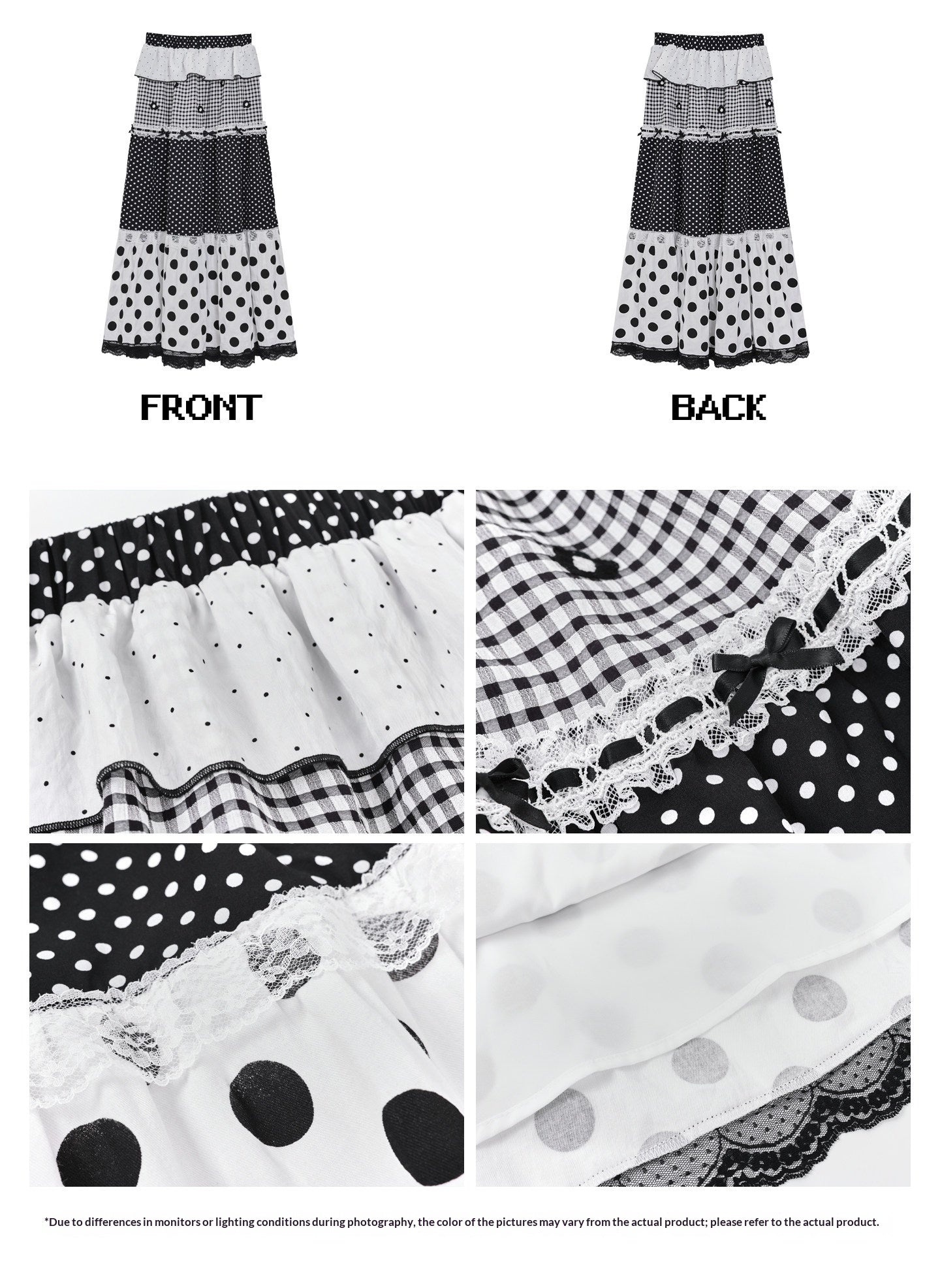 Kyoto Stroll – Japanese Polka Dot Black & White Maxi Skirt Collection