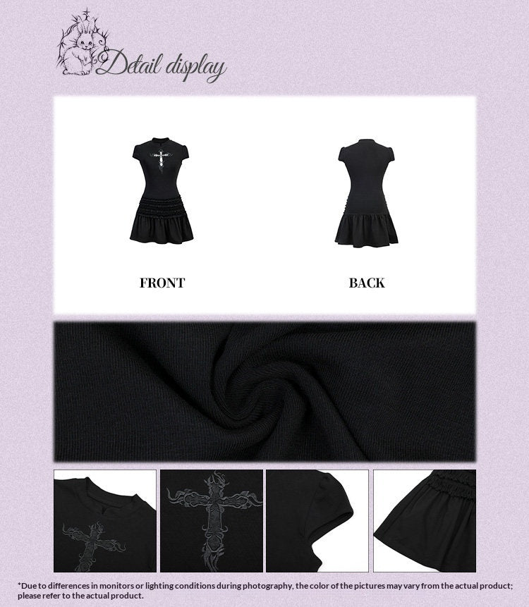 "Covenant × Cross" Slim-Fit Cheongsam-Inspired Dress