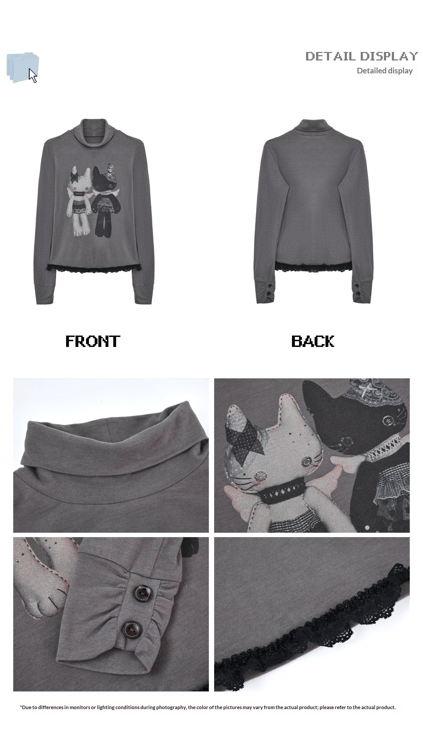 "Cold Air" Black Padded Jacket / Base Layer Top / Polka Dots Skirt / Sweatpants Set