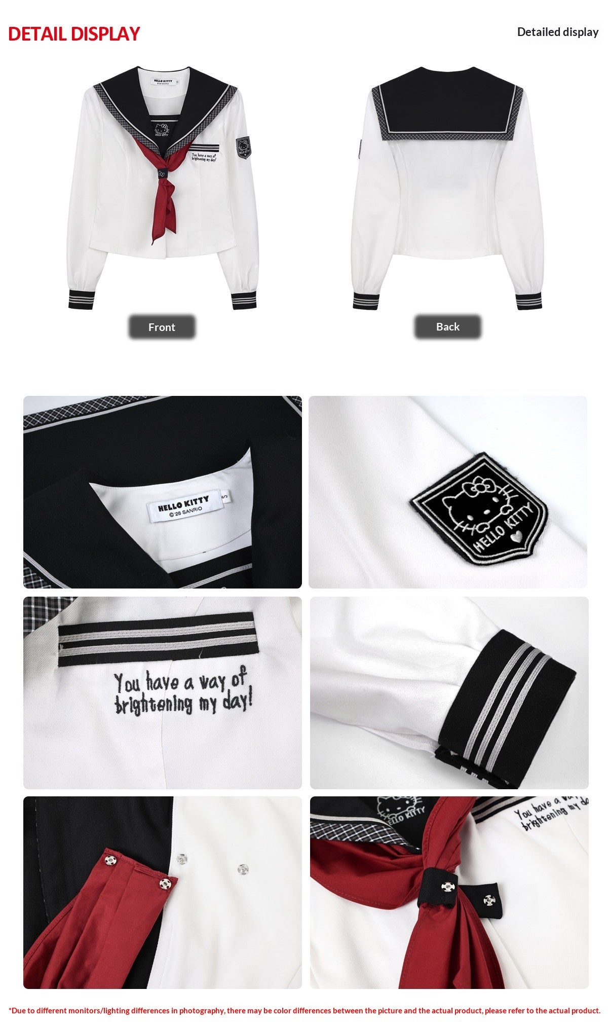 Slim-Fit Preppy Style Set - Sailor Collar Shirt / Front Box-Pleat Skirt / Polka Dot Skirt