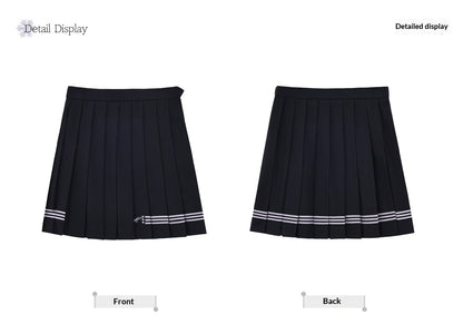 "Snow-Cleared Lily" Gray-Lilac JK Long-Sleeve Sailor Uniform Set