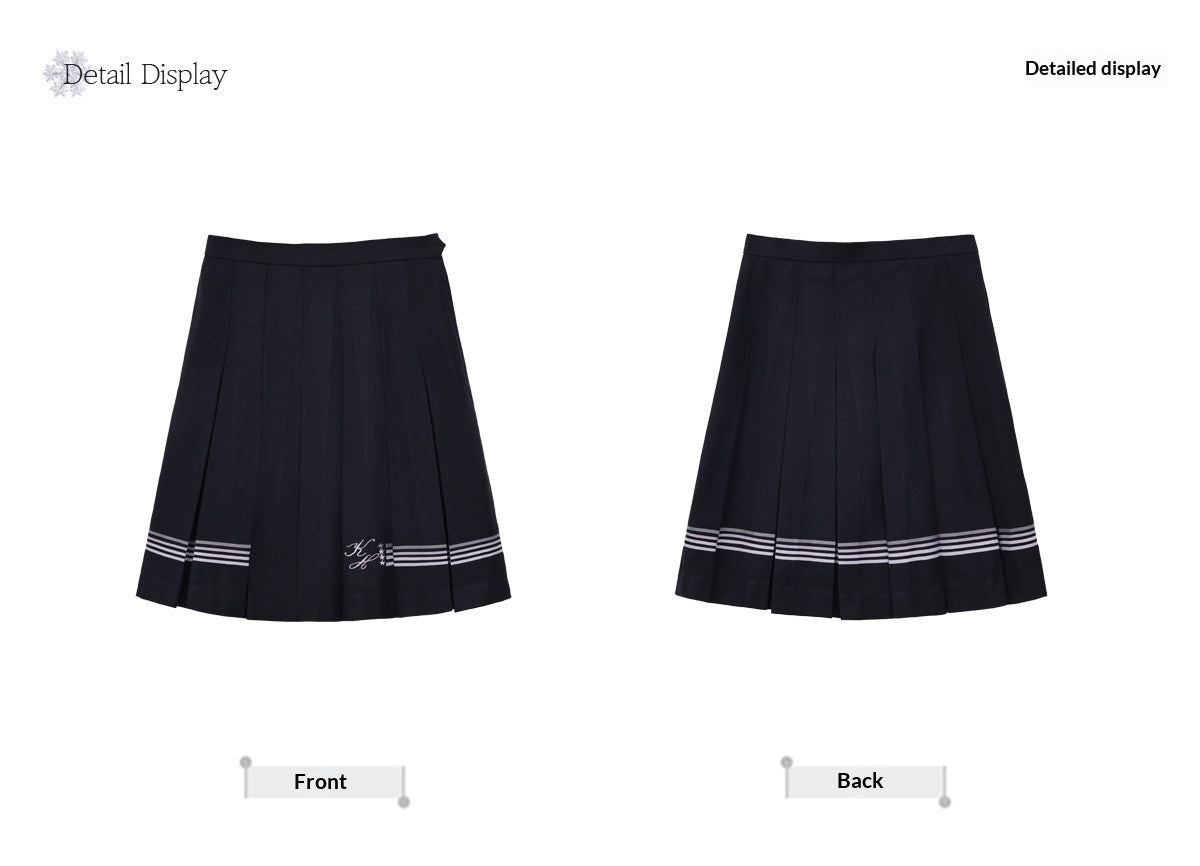 "Snow-Cleared Lily" Gray-Lilac JK Long-Sleeve Sailor Uniform Set
