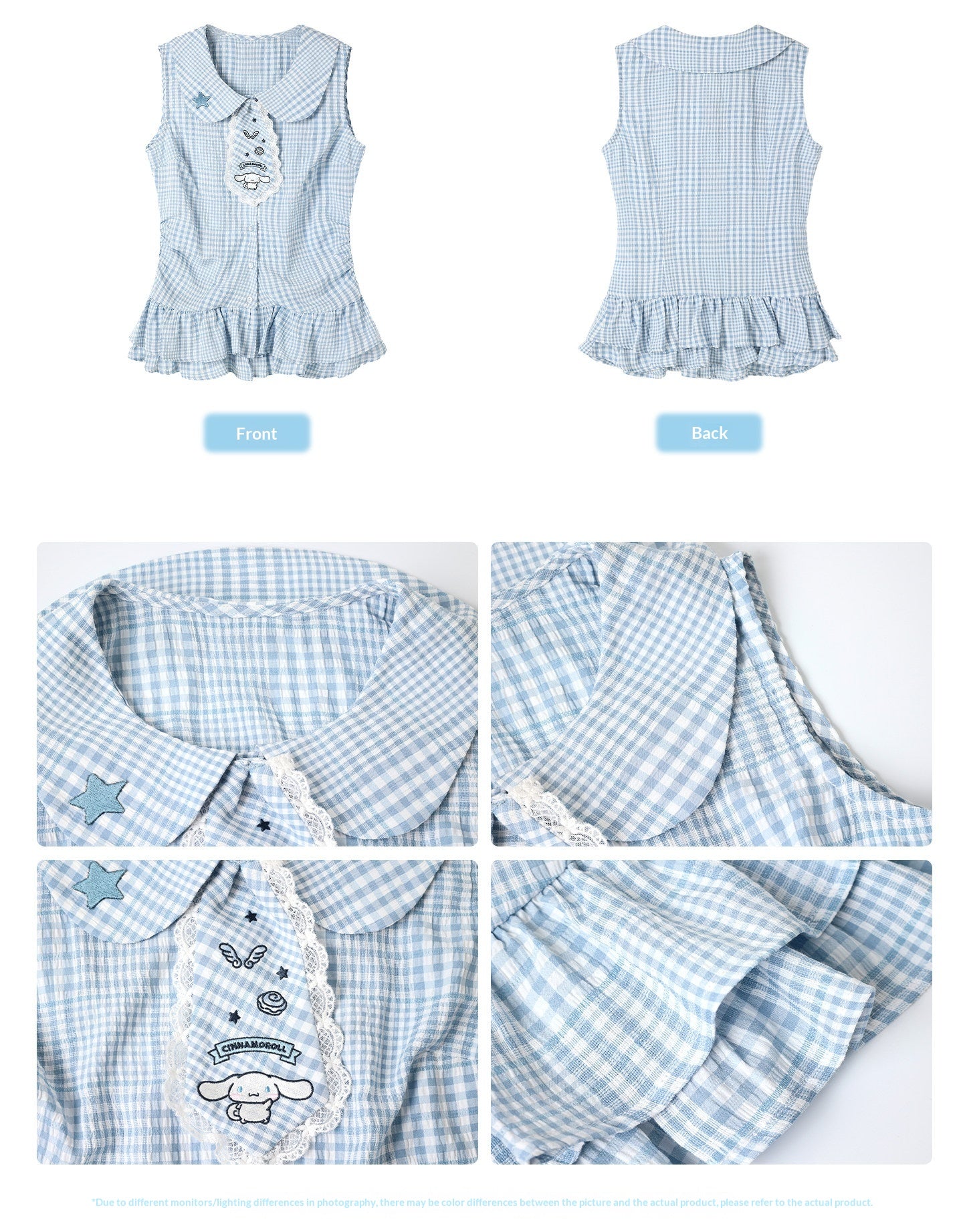 Two Ways to Wear! Cinnamoroll Cropped Cardigan / Round-Neck Blouse / Bubble Skort