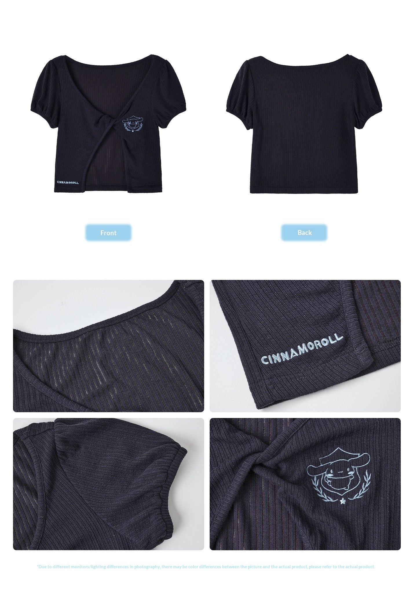 Two Ways to Wear! Cinnamoroll Cropped Cardigan / Round-Neck Blouse / Bubble Skort