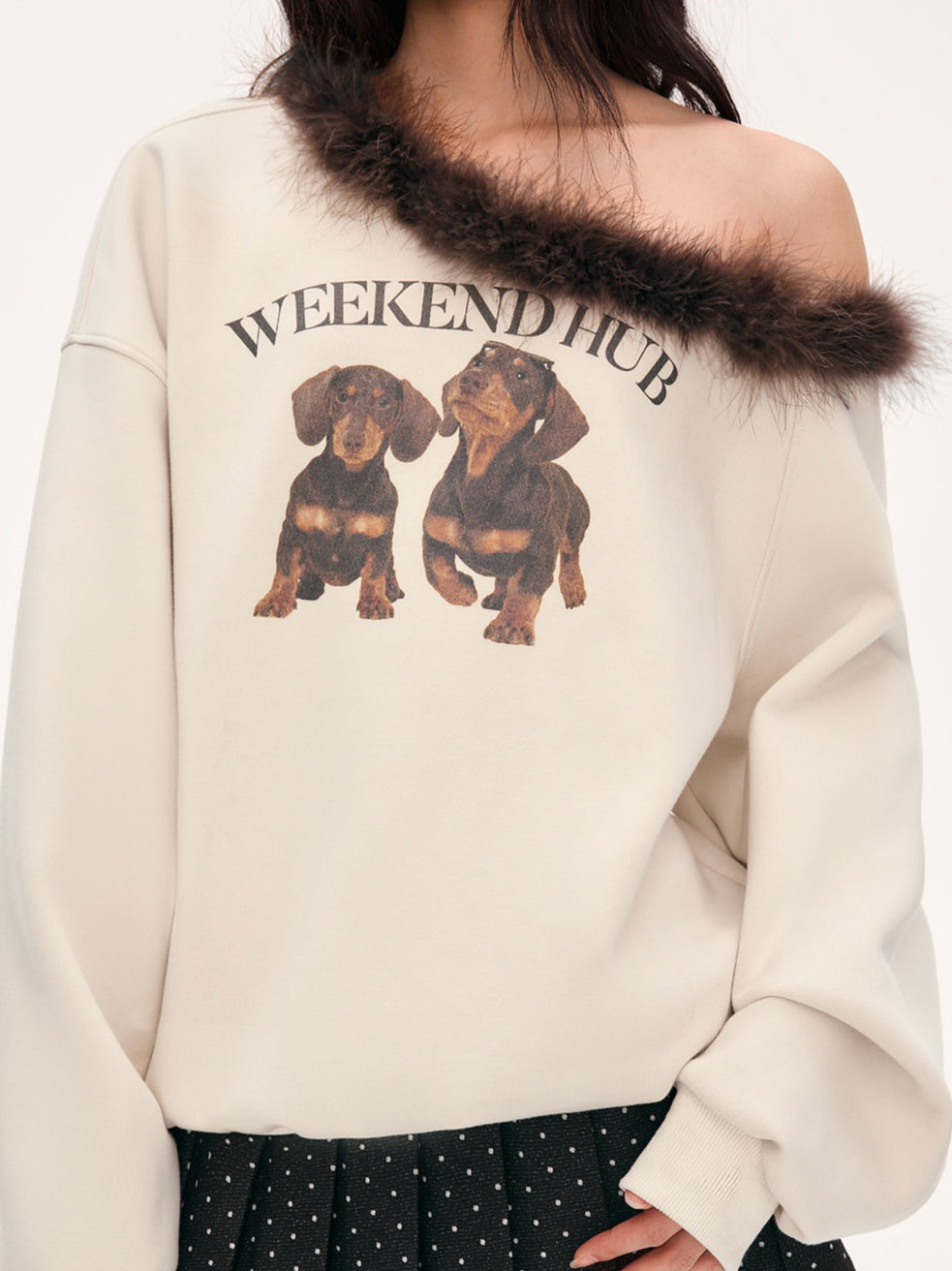 "Cozy Departure" Apricot Off-Shoulder Sweatshirt
