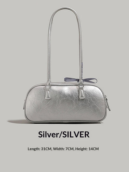 "Silver Siren" Shoulder Bag (Silver / Black / White / Pale Yellow)