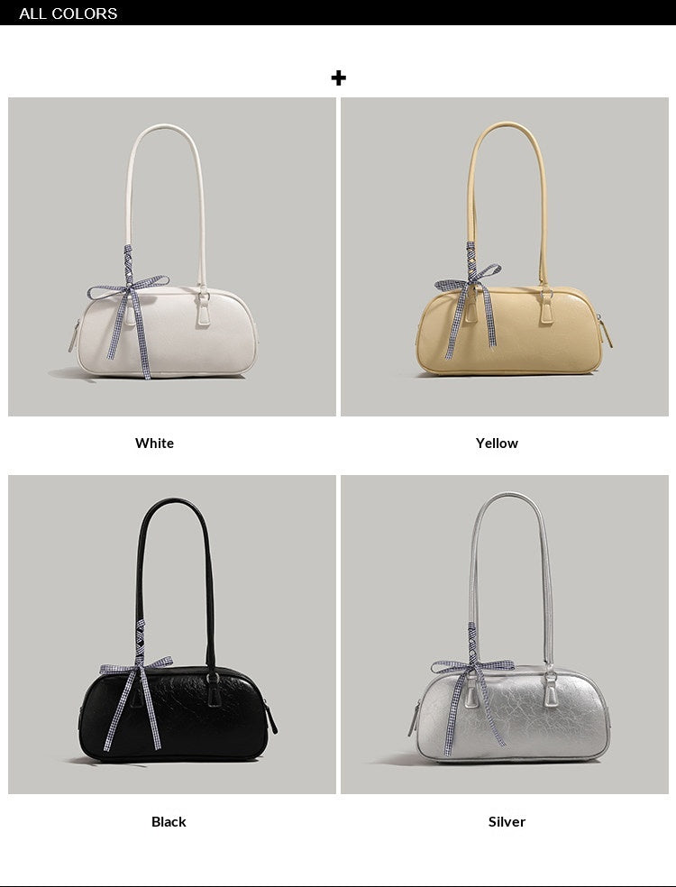 "Silver Siren" Shoulder Bag (Silver / Black / White / Pale Yellow)