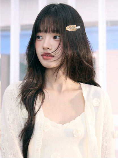 "Seoul Rose" Knit Cardigan & Camisole Set (Apricot)