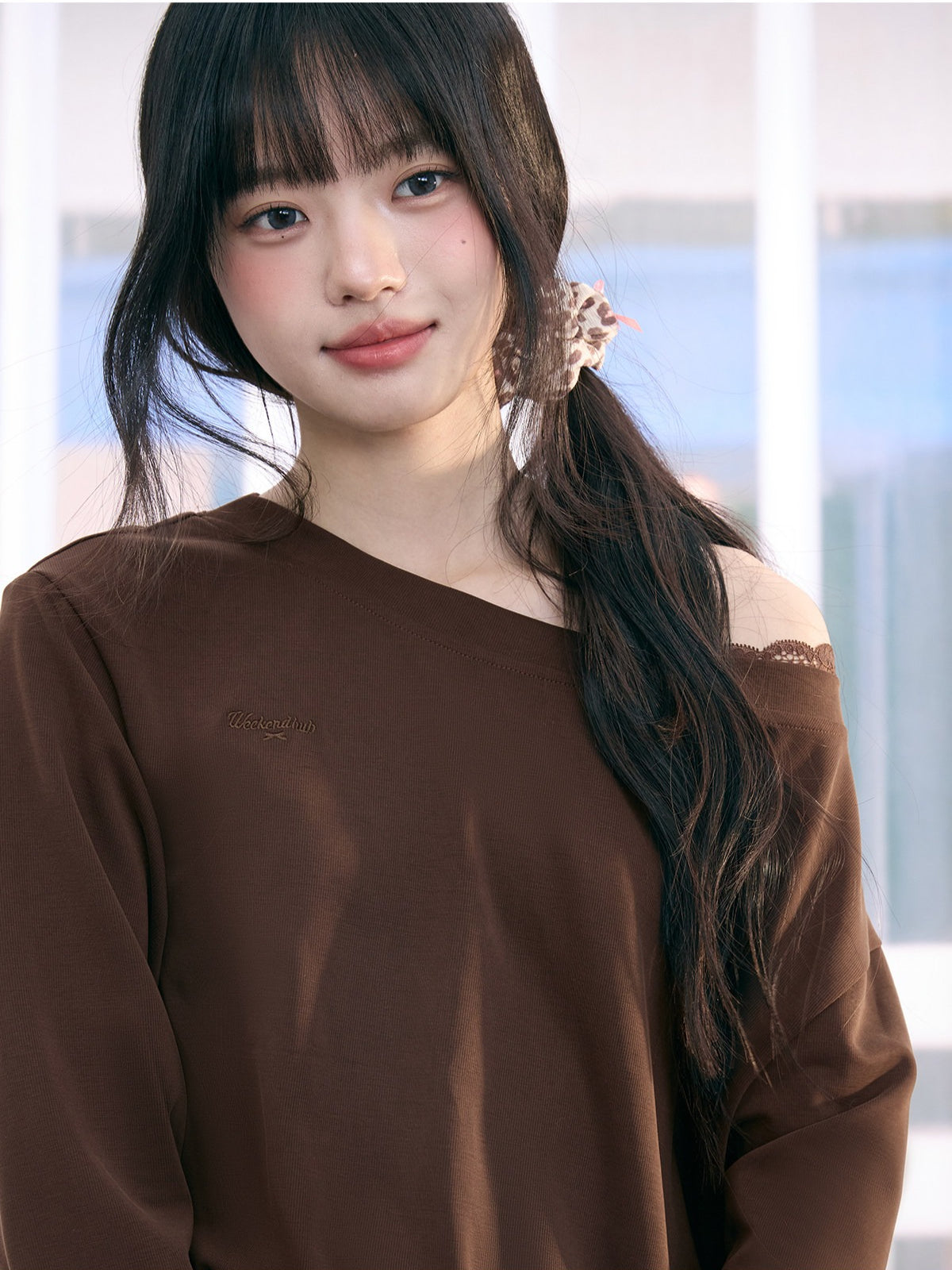 "City Departure" Brown Layered Tie-Waist Flared Pants