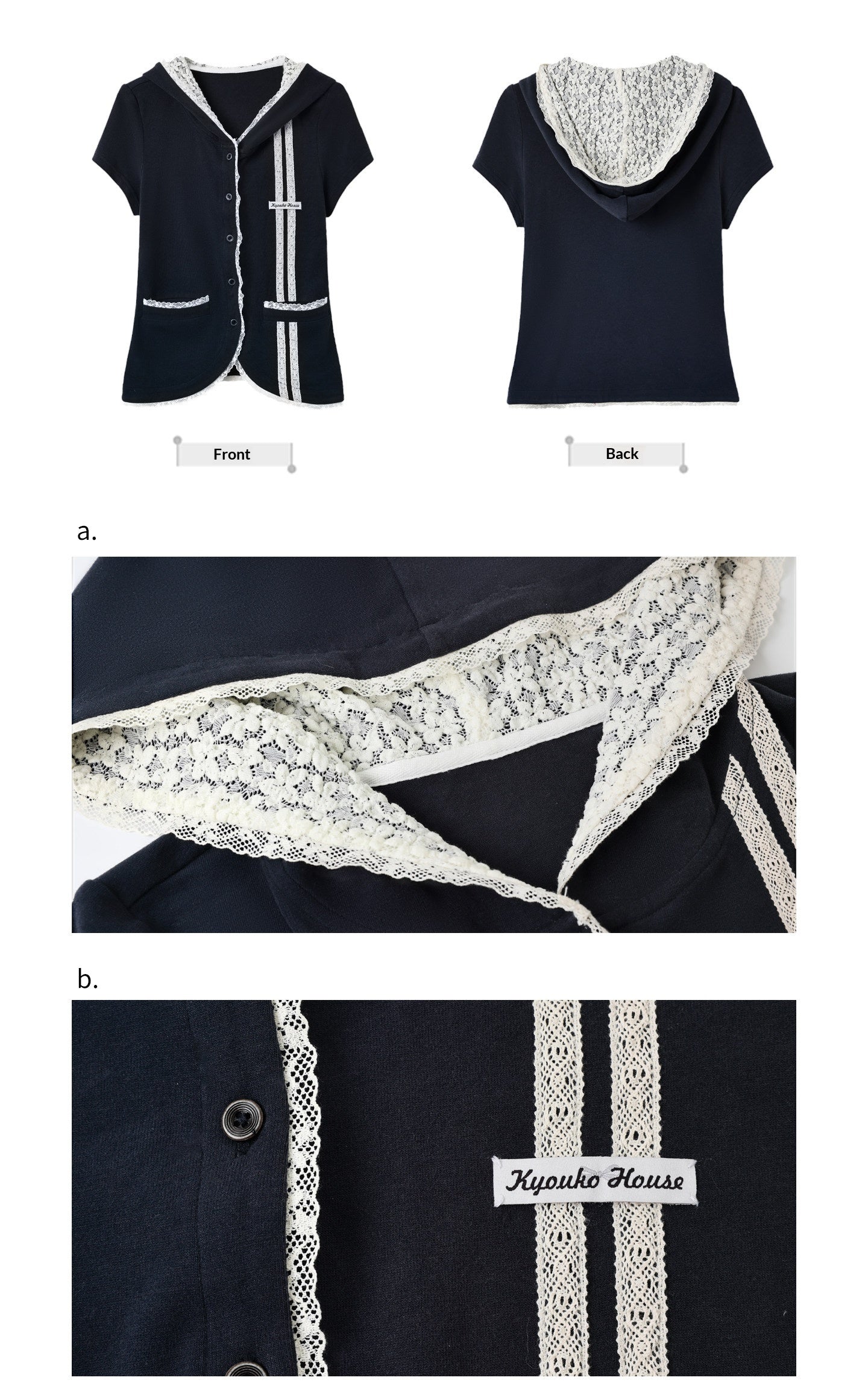 "Midnight Blossom" Vintage Floral Collection (Sleeveless Blouse / Hooded Cardigan / Box Pleated Skirt)