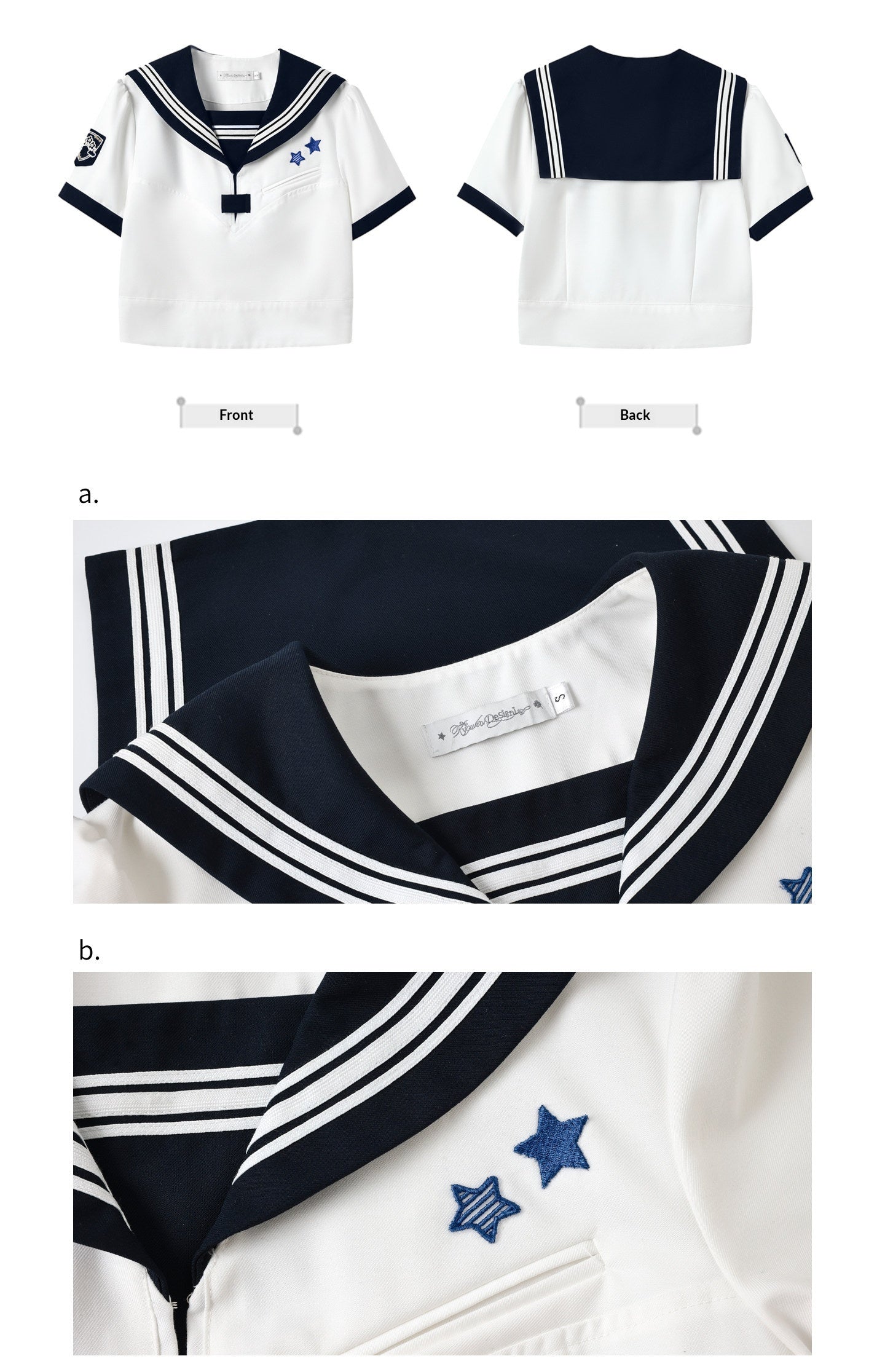 "Evening Star" Classic Sailor Uniform Collection (Sailor Blouse / Pleated Mini Skirt / Pleated Midi Skirt / Sailor Scarf)