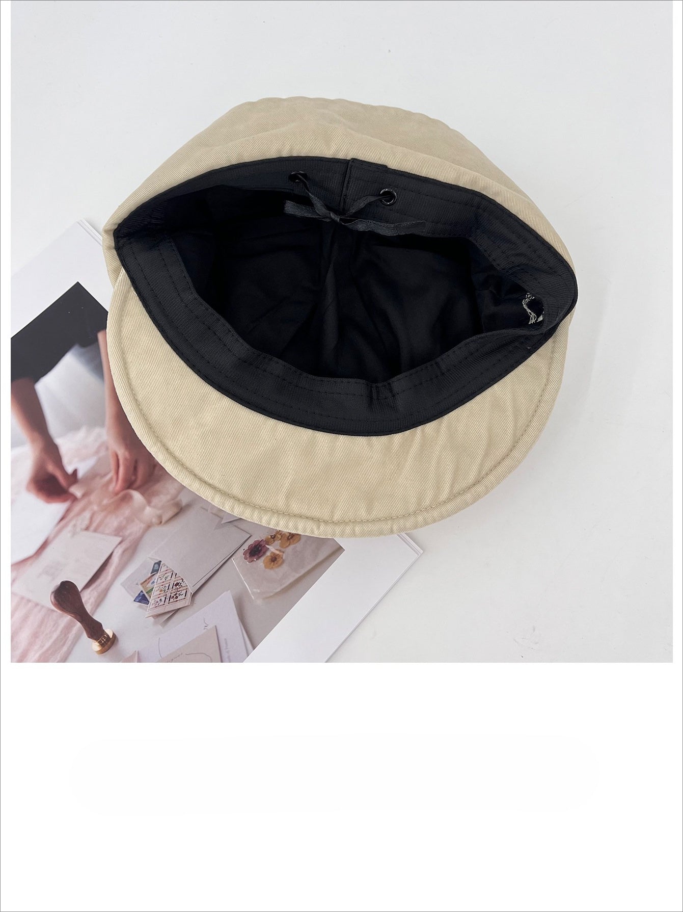 "Off-Duty Icon" Studded Octagonal Newsboy Cap (Black, Gray, Khaki, Beige)