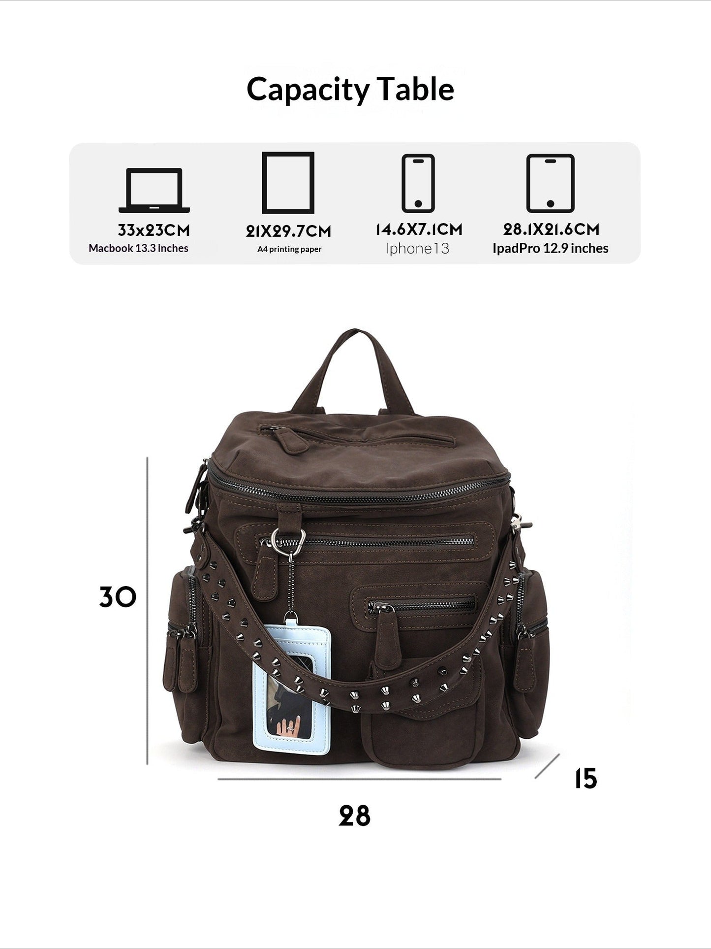 Reese Lincoln Suede Motorcycle Backpack