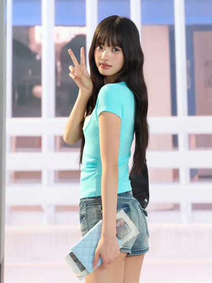 "Fresh Arrival" Green Layered Halter Two-Piece Top