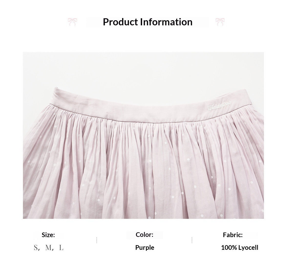 "Lavender Departure" Purple Polka Dot Pleated Midi Skirt