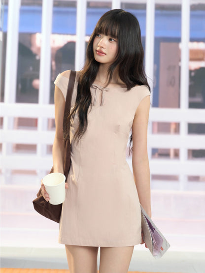 "Blush Departure" Pink Off-Shoulder A-Line Mini Dress