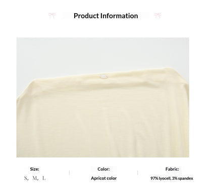 "Soft Breeze" Apricot Off-Shoulder Sun Cover Top