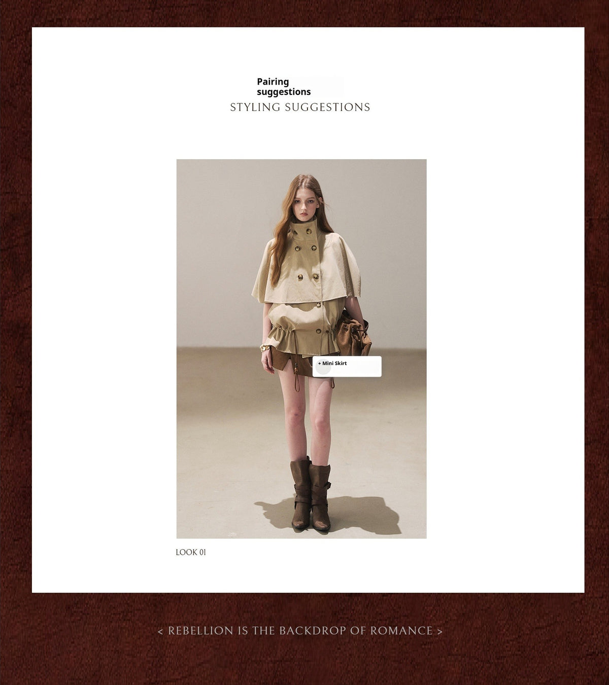 AOMALM - "Through the Oak Grove" Almond Taupe Cape Coat with Drawstring