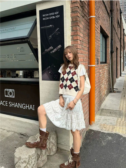 “Cocoa Rider” Retro Mid-Calf Platform Combat Boots (Brown / Black)